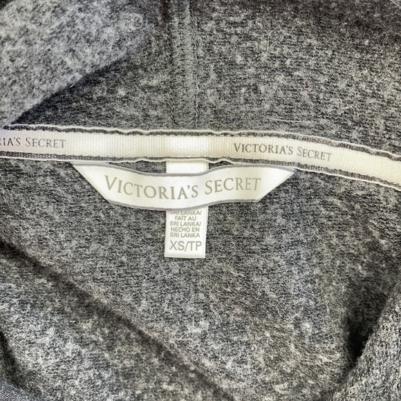 VICTORIA’S SECRET Black Pink Snowflake Cropped Hoodie Sweatshirt Size XS - Picture 7 of 10